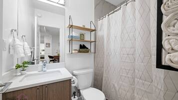 Hair dryer, towels