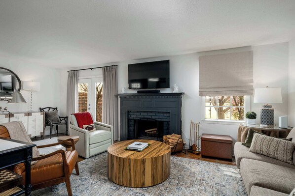 TV, fireplace, video games, offices