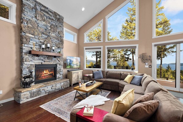 TV, fireplace, offices