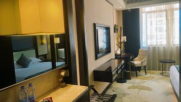 In-room safe, desk, blackout curtains, soundproofing
