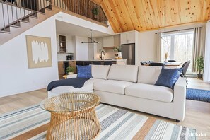 Télévision, cheminée, espaces bureaux