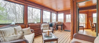 Deck + Beach Access: Lakefront Cabin in Levering!