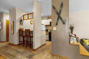 Enjoy a comfortable stay in this stylish space with a dining area, kitchen, and living area.