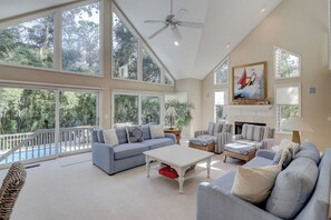 House, Multiple Beds, Kitchen, Pool View (10 Red Cardinal) | Living area | 42-inch flat-screen TV with digital channels