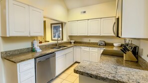 House, Multiple Beds, Pool Access, Pool View (8 Ruddy Turnstone) | Private kitchen | Coffee/tea maker, dining tables