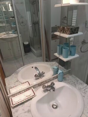 Shower, soap, toilet paper