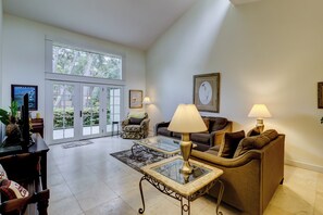 House, Multiple Beds, Pool Access, Garden View (14 Stoney Creek) | Living area | TV - 14 Stoney Creek at The Sea Pines Resort (Hilton Head Island)