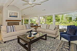 House, Multiple Beds, Patio, Garden View (14 Turnberry Lane) | Living area - 14 Turnberry Lane at The Sea Pines Resort (Hilton Head Island)