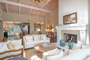 House, Multiple Beds, Kitchen, Pool View (23 Oyster Landing Road) | Living area | 42-inch flat-screen TV with digital channels - 23 Oyster Landing Road at The Sea Pines Resort (Hilton Head Island)