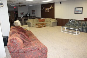 Living area - Sleeps 2-13 people, 2 bunkrooms, 2 bath, laundry, bar, kitchen-building Main St. (Groton)