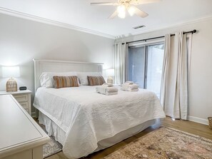 2 bedrooms, individually decorated, individually furnished, bed sheets