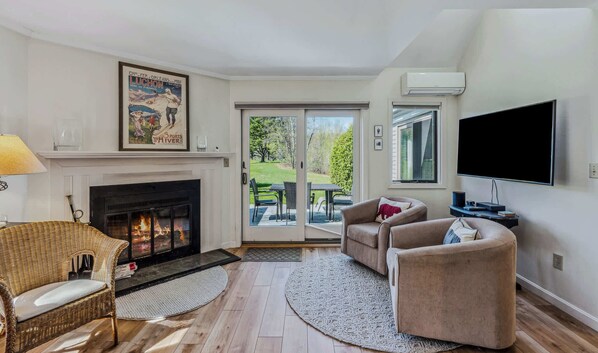 TV, fireplace, offices