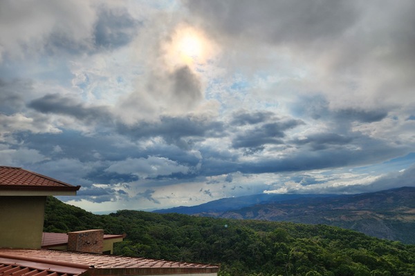 The view from the deck is dramatic with the ever changing weather.