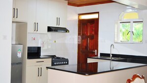 Apartemen Eksekutif | Dapur pribadi | Microwave, oven, kompor, dan pemanggang roti