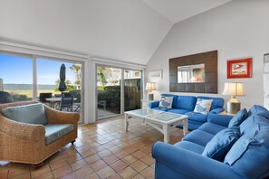 Villa, 1 King Bed with Sofa bed, Kitchen (708 Schooner Court) | Living area | 42-inch flat-screen TV with digital channels - 708 Schooner Court at The Sea Pines Resort (Hilton Head Island)