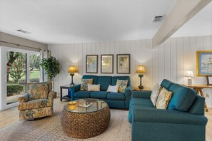 Villa, Multiple Beds, Kitchen, Garden View (485 Plantation Club Villas) | Living area | 42-inch flat-screen TV with digital channels - 485 Plantation Club Villas at The Sea Pines Resort (Hilton Head Island)