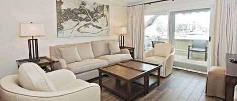 Een 42-inch flatscreentelevisie met digitale zenders