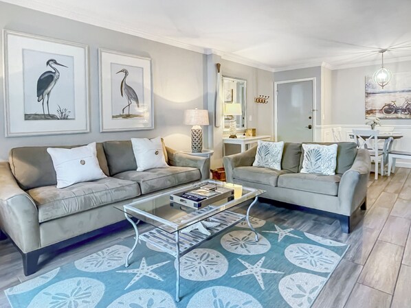 Villa, 1 King Bed with Sofa bed, Kitchen, Garden View (870 Ketch Court) | Living area | 42-inch flat-screen TV with digital channels