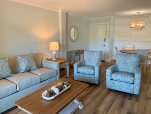 Villa, 1 King Bed with Sofa bed, Kitchen, Garden View (884 Ketch Court) | Living area | 42-inch flat-screen TV with digital channels - 884 Ketch Court at The Sea Pines Resort (Hilton Head Island)