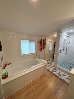 Dusche, Whirlpool, Haartrockner, Handtücher