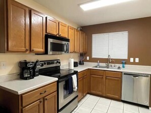 Microwave, oven, stovetop, dishwasher