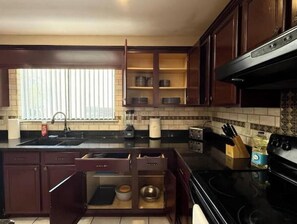 Microwave, stovetop, dishwasher
