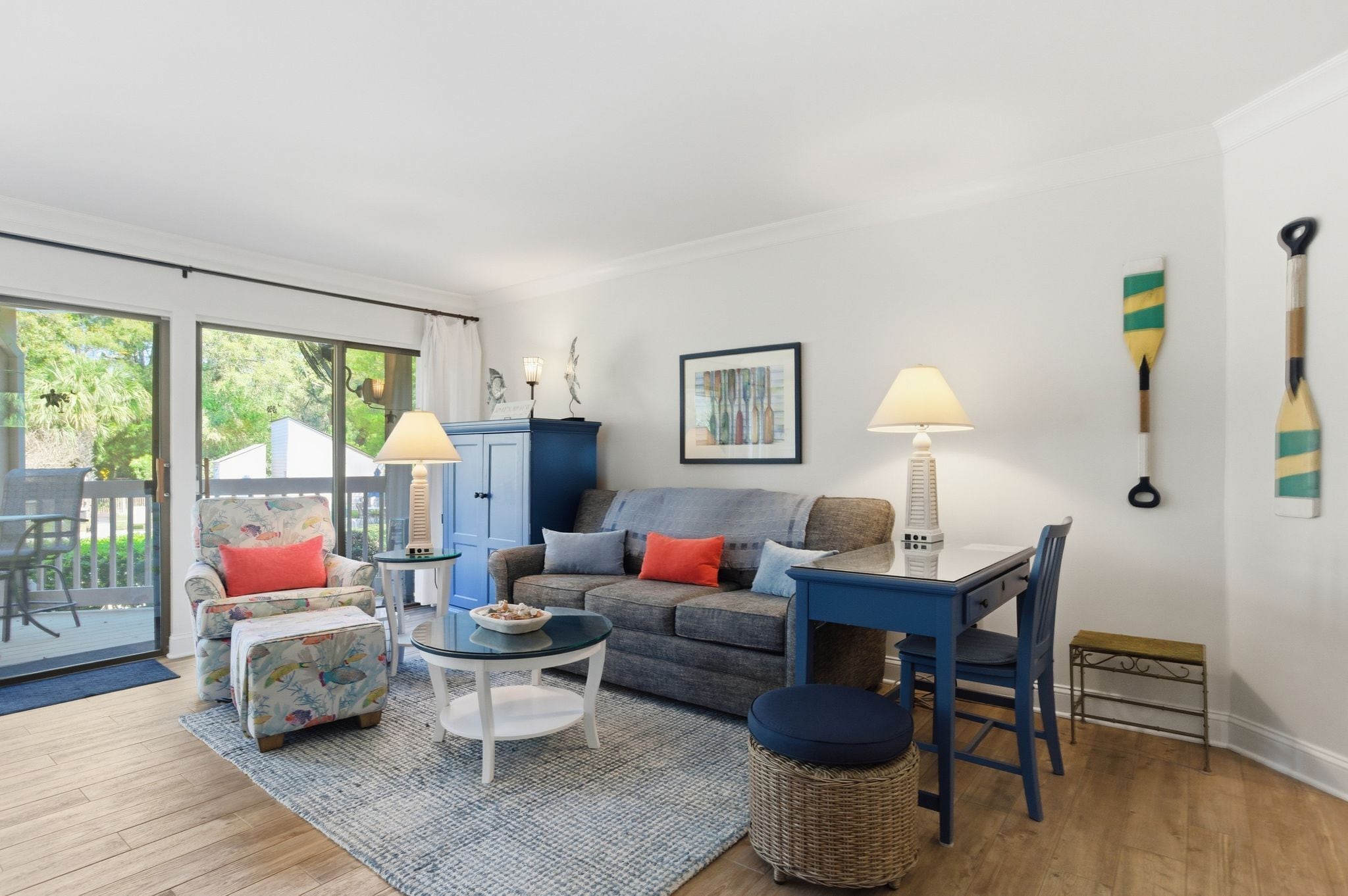 Villa, Multiple Beds, Kitchen, Pool View (2410 Lighthouse Tennis) | Living area | 42-inch flat-screen TV with digital channels