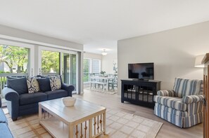 Villa, Multiple Beds, Kitchen (2385 Lighthouse Tennis) | Living area | 42-inch flat-screen TV with digital channels - 2385 Lighthouse Tennis at The Sea Pines Resort (Hilton Head Island)