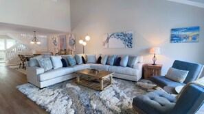 Villa, plusieurs lits, cuisine, vue jardin (2622 Calibogue Club) | Coin séjour | Télévision à écran plat de 42 pouces avec chaînes numériques