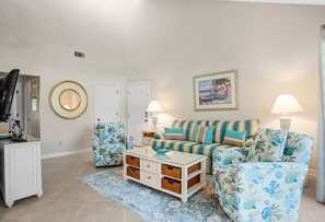 Villa, 1 King Bed with Sofa bed, Kitchen, Garden View (2344 Racquet Club) | Living area - 2344 Racquet Club at The Sea Pines Resort (Hilton Head Island)