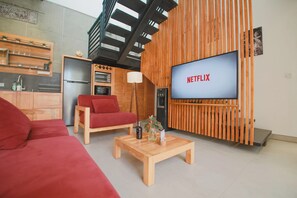 Premium Villa, 3 Bedrooms, Private Pool | Living area | 42-inch Smart TV with digital channels