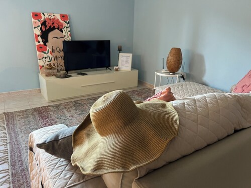 "Home from Home" with outdoor spaces for eating and relaxing, 5 minutes from the sea.