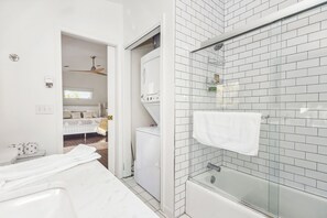 Hair dryer, towels
