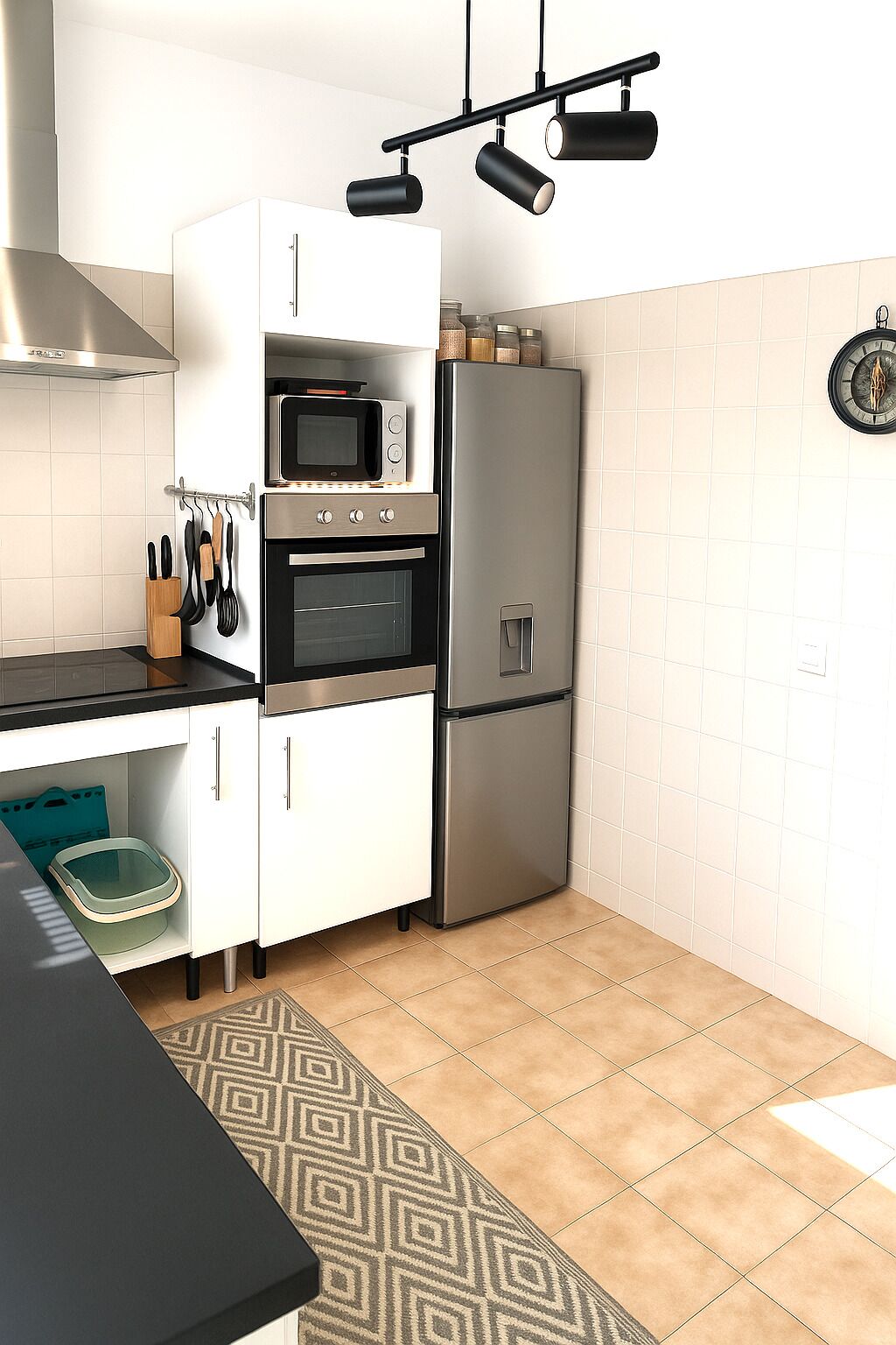 Refrigerador, microondas, horno y lavavajillas 