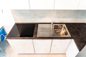 Fridge, microwave, dishwasher, high chair