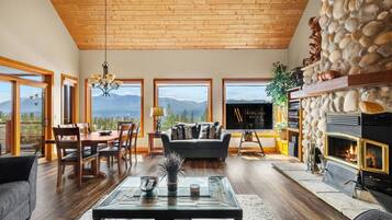 Smart TV, fireplace, video games, offices