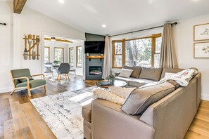 TV, fireplace, foosball - Boat Dock, Hot Tub & Deck: Lakefront Nekoosa Home! (Nekoosa)
