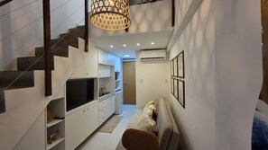 Appartement Duplex Deluxe, vue piscine | Coin séjour