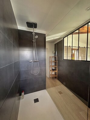 Deluxe Penthouse, 1 Queen Bed, River View | Bathroom - La Bâtie (Vienne)