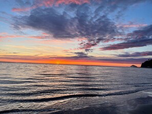 Sun-loungers, beach towels