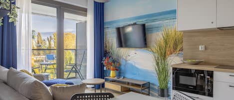 Departamento Confort, balcón, vista a la ciudad | Decoración personalizada y muebles diferentes