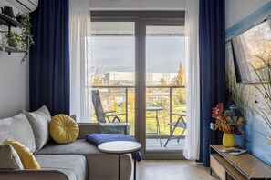 Departamento Confort, balcón, vista a la ciudad | Decoración personalizada y muebles diferentes 