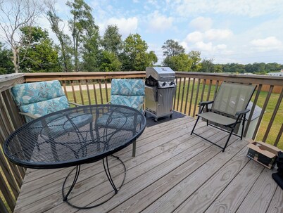 Room for 9. New modern and perfect location, close to I-80. Sparkling clean!