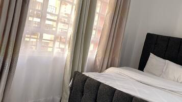 1 bedroom, iron/ironing board, bed sheets