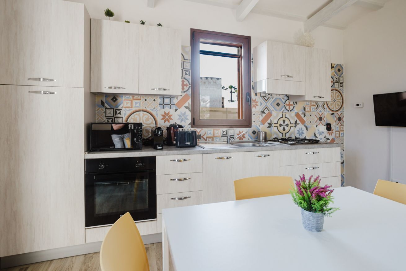 Fridge, microwave, oven, electric kettle