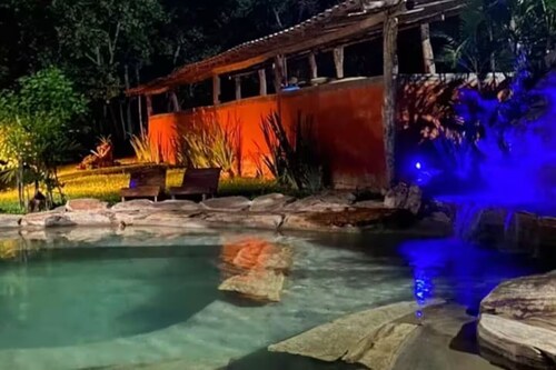 Vacation home with natural water pool