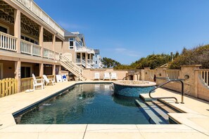 A heated pool - OCEANFRONT, Priv Pool, Priv beach access, Rec Rm, PI255, Dolphina (Corolla)