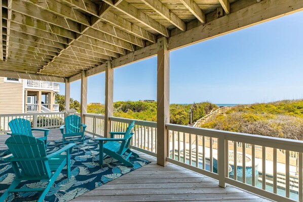 Terrace/patio - OCEANFRONT, Priv Pool, Priv beach access, Rec Rm, PI255, Dolphina (Corolla)