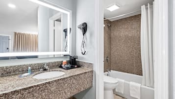 Standard Double Room, 2 Double Beds, Non Smoking (Efficiency) | Bathroom | Bathtub, hair dryer, towels, soap