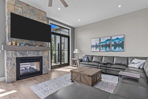 Smart TV, fireplace, video games, printers